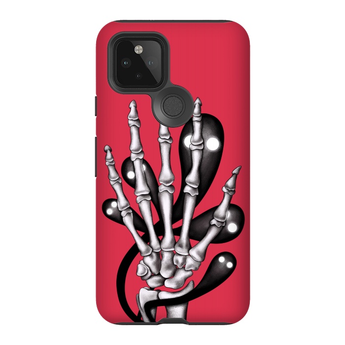 Pixel 5 StrongFit Skeleton Hand With Creepy Ghosts Gothic by Boriana Giormova