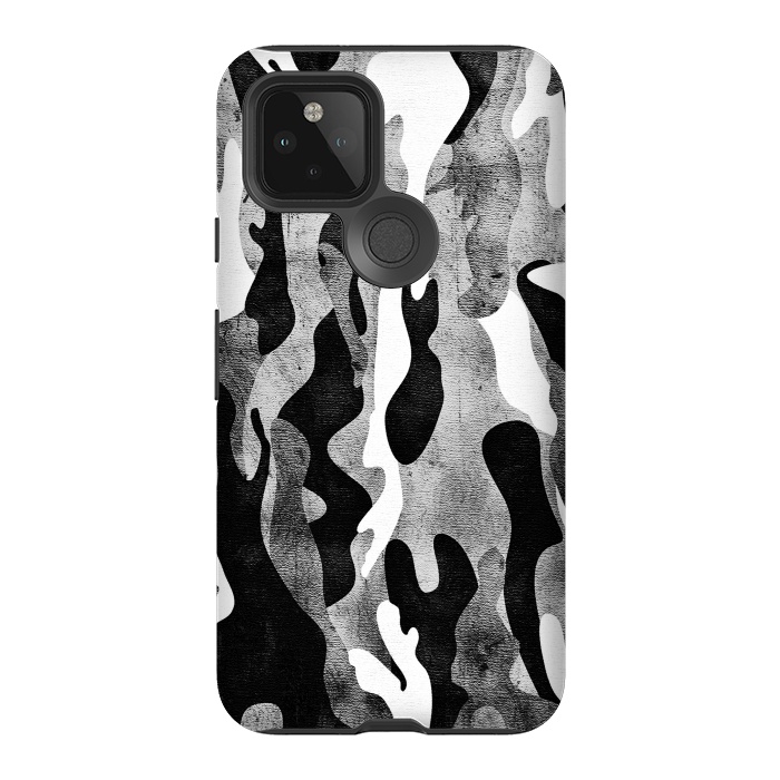 Pixel 5 StrongFit Metallic black and white camo pattern by Oana 
