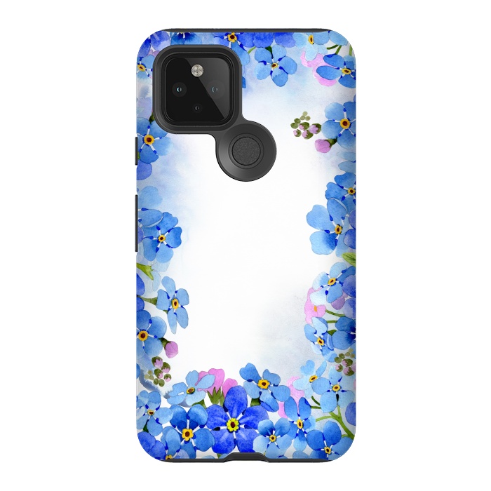 Pixel 5 StrongFit Forget me not - floral spring dream on white by  Utart