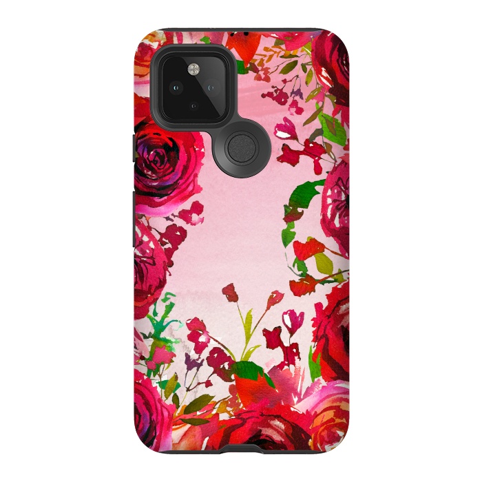 Pixel 5 StrongFit Moody red Rose Flowers by  Utart