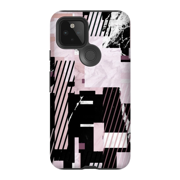 Pixel 5 StrongFit Modern pastel geometric marble composition by Oana 