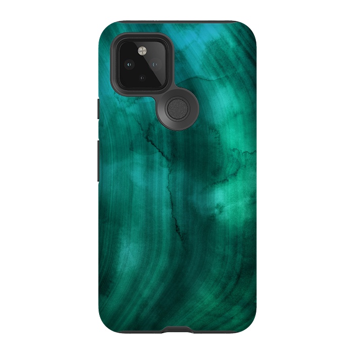 Pixel 5 StrongFit Emerald Ink Marble Texture by DaDo ART