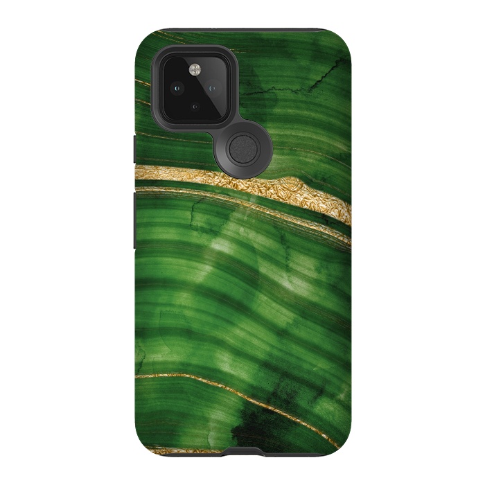 Pixel 5 StrongFit Malachite and Gold Mermaid Waves by DaDo ART