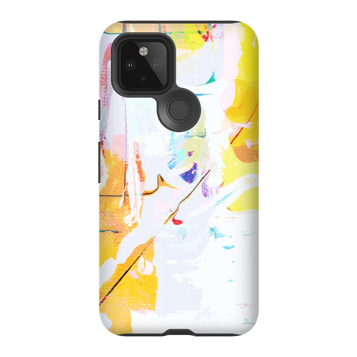 Pixel 5 StrongFit Yellow Modern Abstract by Creativeaxle