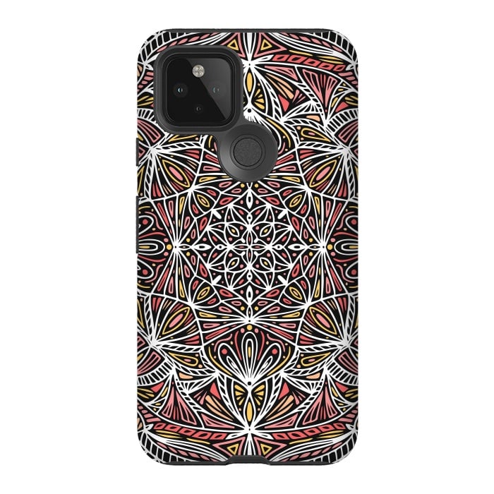 Pixel 5 StrongFit Colorful Mandala Pattern Design 20 by Jelena Obradovic