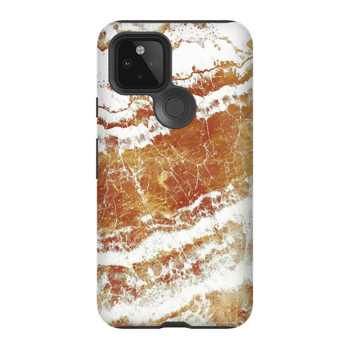 Pixel 5 StrongFit gold agate marble waves by Oana 
