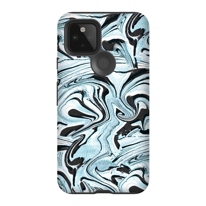 Pixel 5 StrongFit Abstract brushed painted marble by Oana 