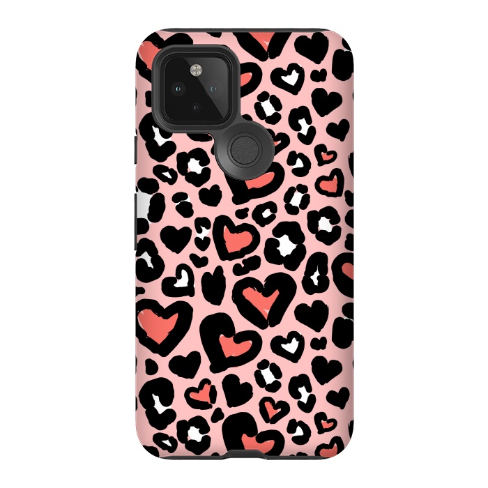 Pixel 5 StrongFit Love leopard by Laura Grant