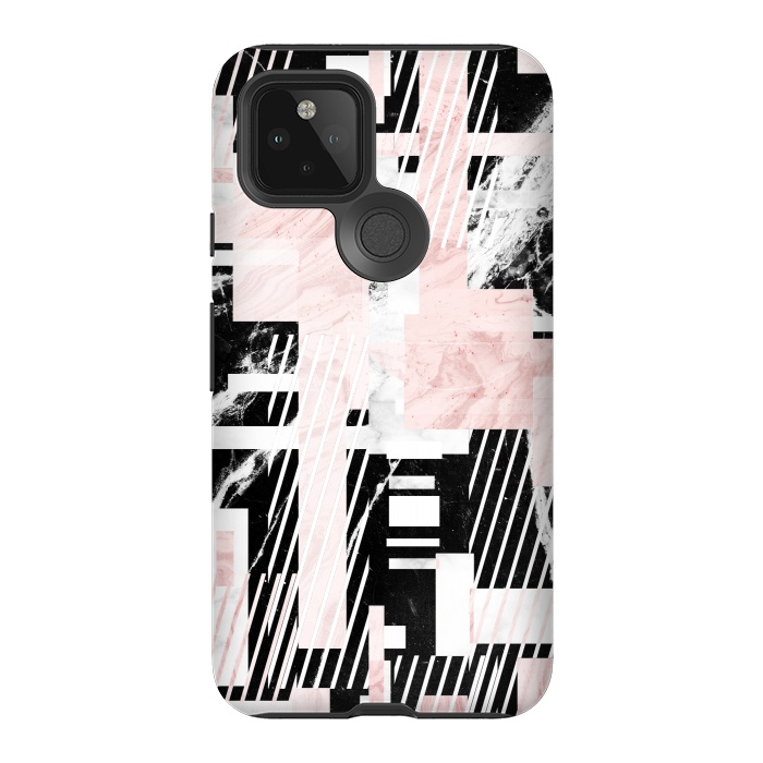 Pixel 5 StrongFit Modern geometric marble composition by Oana 