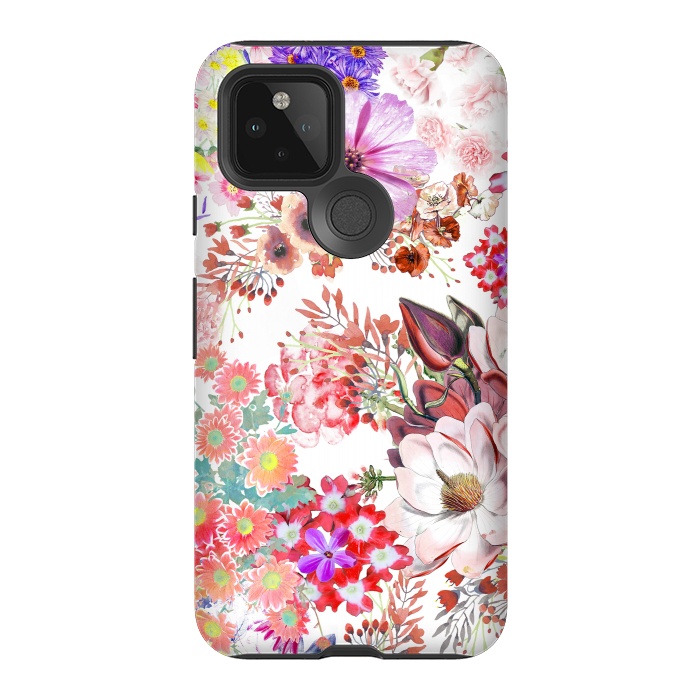 Pixel 5 StrongFit Romantic painted colorful flowers by Oana 