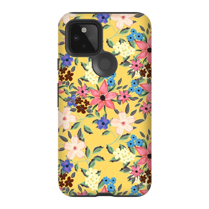 Pixel 5 StrongFit Stylish garden floral design by InovArts