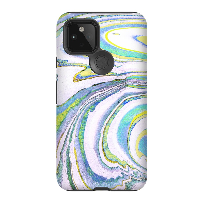 Pixel 5 StrongFit Colorful marble festival stripes by Oana 