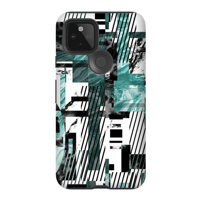 Pixel 5 StrongFit Abstract geometric marble tiles composition by Oana 