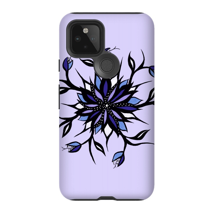 Pixel 5 StrongFit Gothic Floral Mandala Monsters And Teeth by Boriana Giormova