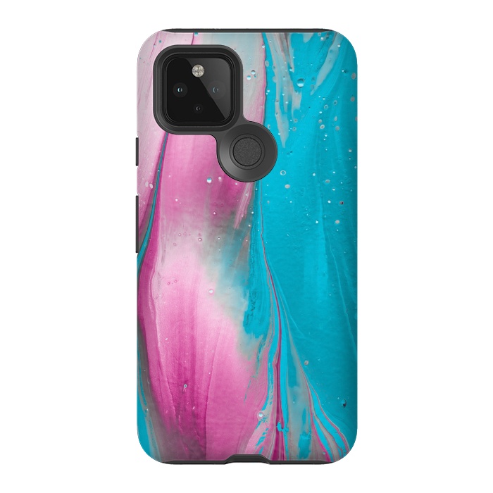 Pixel 5 StrongFit Feminine Fantasy Texture Pink Blue by Andrea Haase