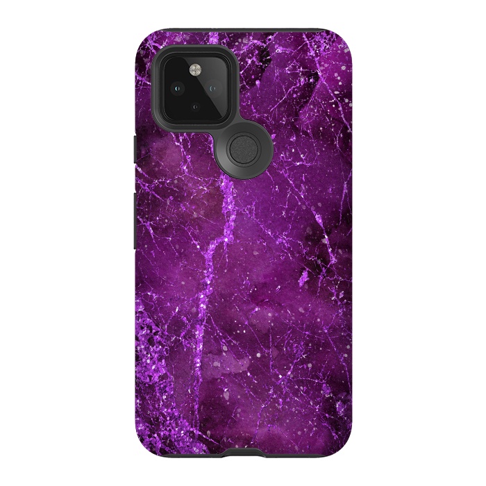 Pixel 5 StrongFit Magic Marble Purple Pink Glamour 2 by Andrea Haase