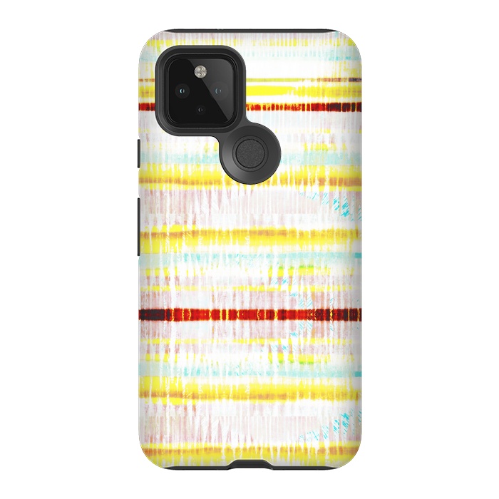 Pixel 5 StrongFit Ethnic vibrant stripes brushstrokes by Oana 