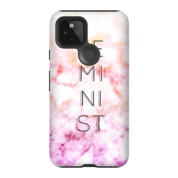 Pixel 5 StrongFit Feminist - minimal typography on gradient marble by Oana 