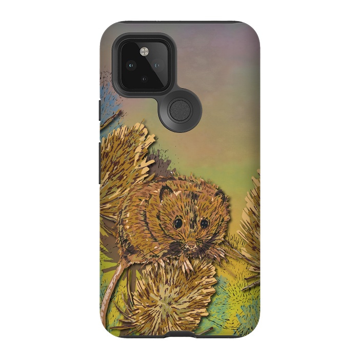 Pixel 5 StrongFit Harvest Mouse and Teasels by Lotti Brown