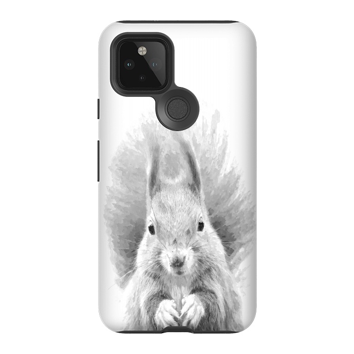 Pixel 5 StrongFit Black and White Squirrel by Alemi