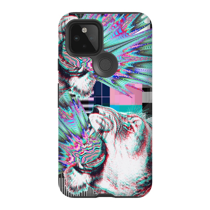 Pixel 5 StrongFit Psychedelic tiger glitch by Oana 