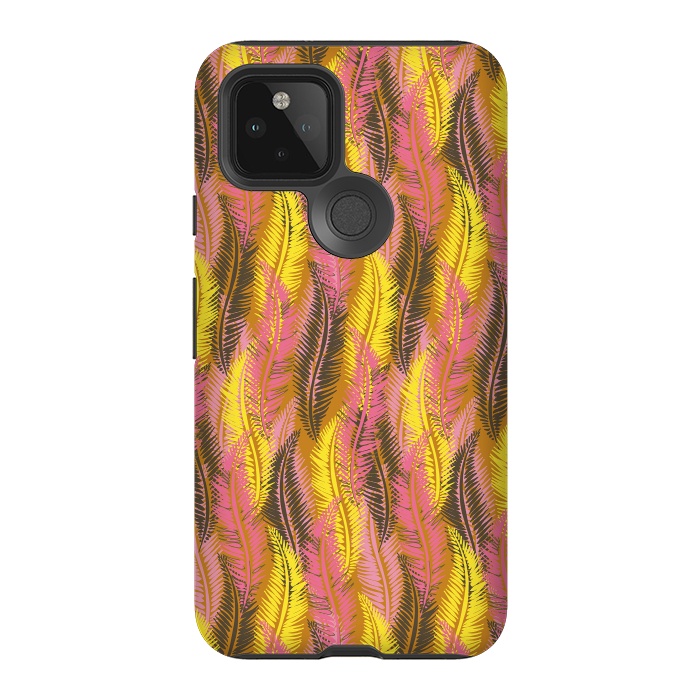 Pixel 5 StrongFit Feather Stripe in Pink and Yellow by Lotti Brown