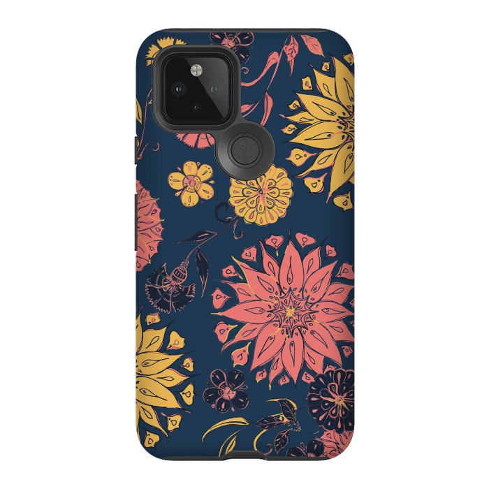 Pixel 5 StrongFit Multi-Florals - Blue, Pink & Yellow by Lotti Brown