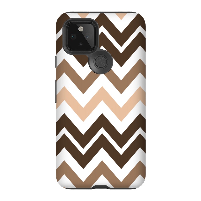 Pixel 5 StrongFit Brown Chevron by Martina