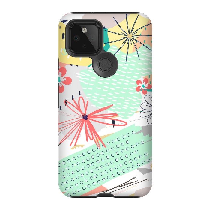 Pixel 5 StrongFit Modern creative abstract floral paint by InovArts