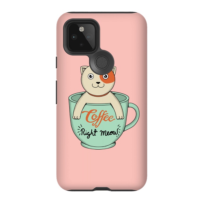 Pixel 5 StrongFit Coffee right meow pink by Coffee Man