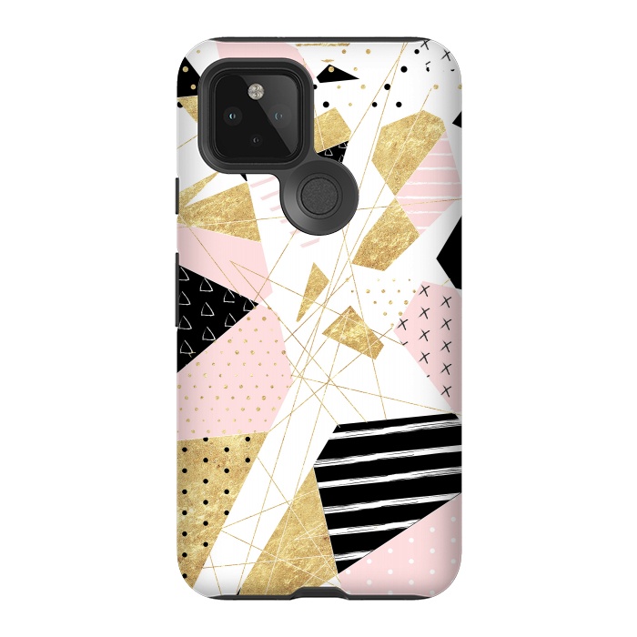Pixel 5 StrongFit Modern gold geometric abstract design by InovArts