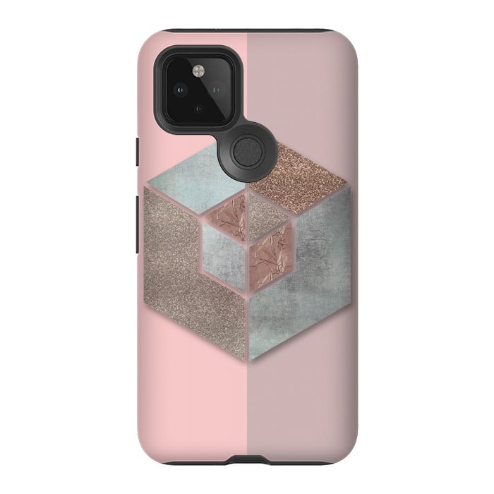 Pixel 5 StrongFit Rosegold Blush Geometry 2 by Andrea Haase