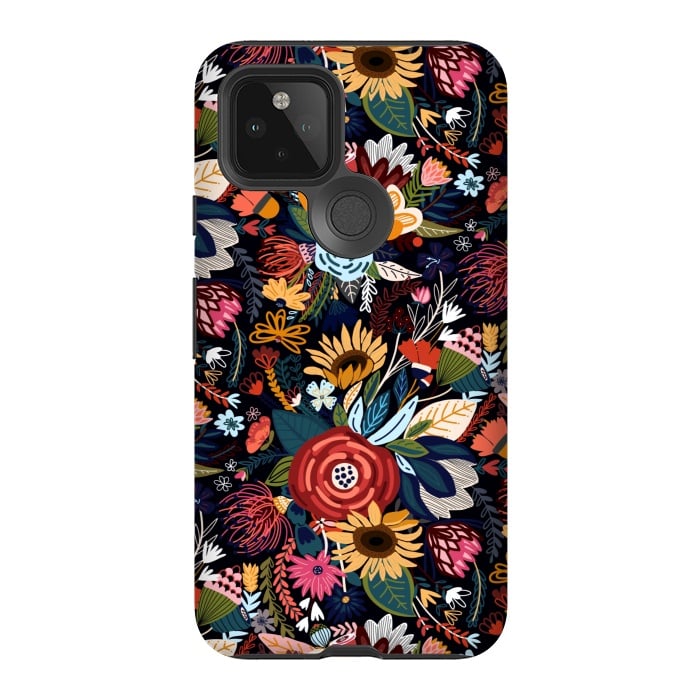 Pixel 5 StrongFit Popping Moody Floral  by Tigatiga