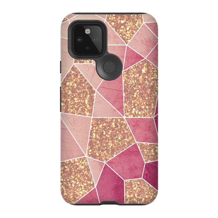 Pixel 5 StrongFit Pink geometric glitters by Jms