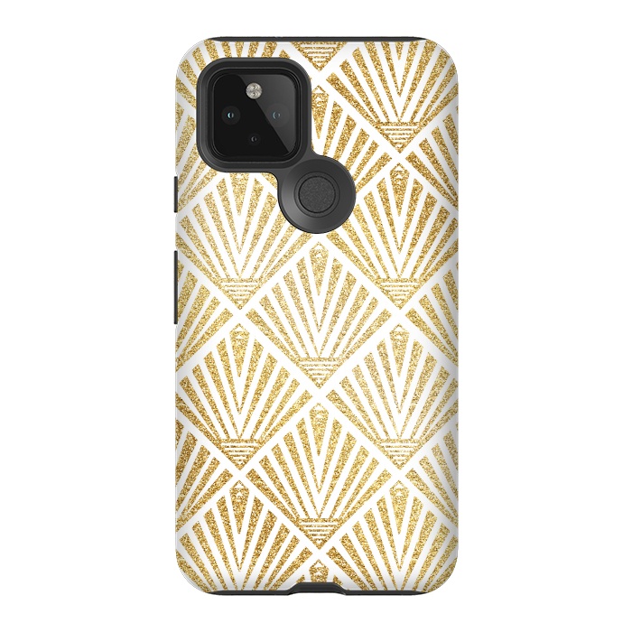 Pixel 5 StrongFit Elegant golden diamond palm art deco design by InovArts