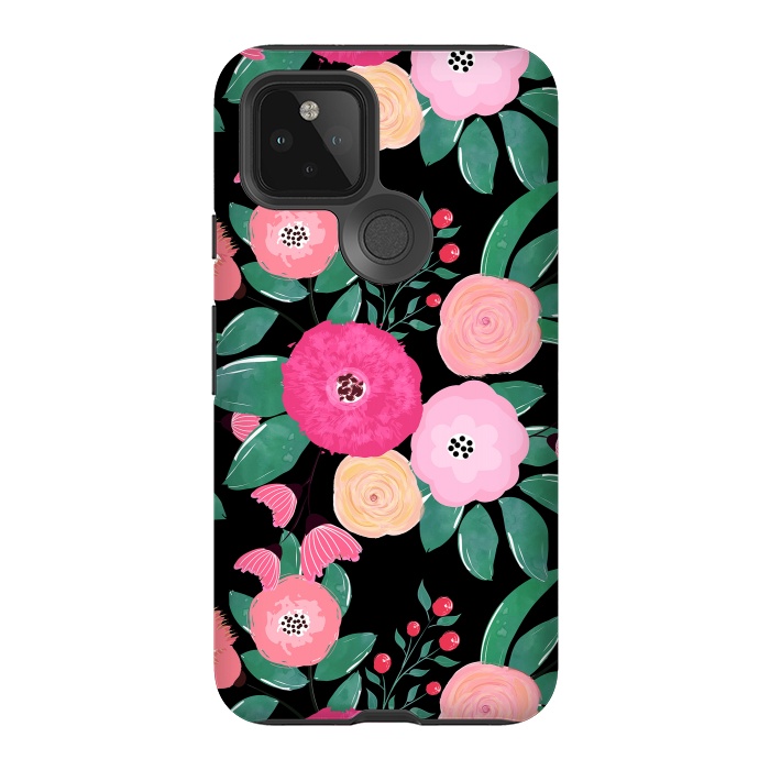 Pixel 5 StrongFit Stylish abstract creative floral paint by InovArts