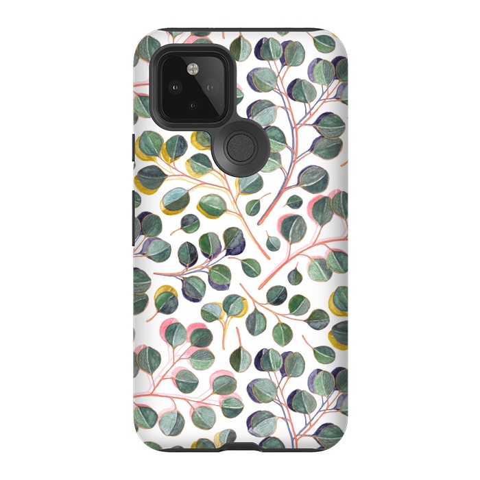Pixel 5 StrongFit Simple Silver Dollar Eucalyptus Leaves by Micklyn Le Feuvre