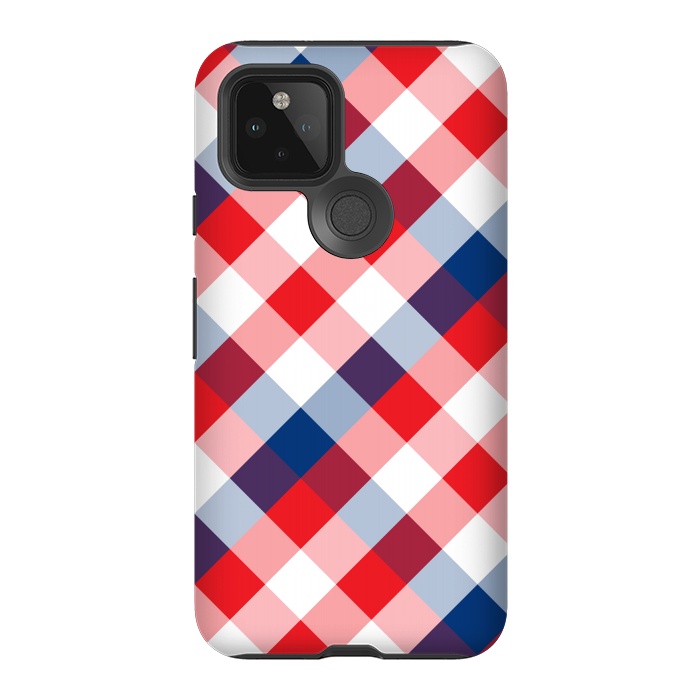 Pixel 5 StrongFit Blue & Red Square Combination by Bledi