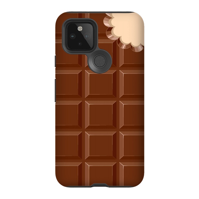 Pixel 5 StrongFit Chocolate Sweet Bar with a bite out of the corner by BluedarkArt
