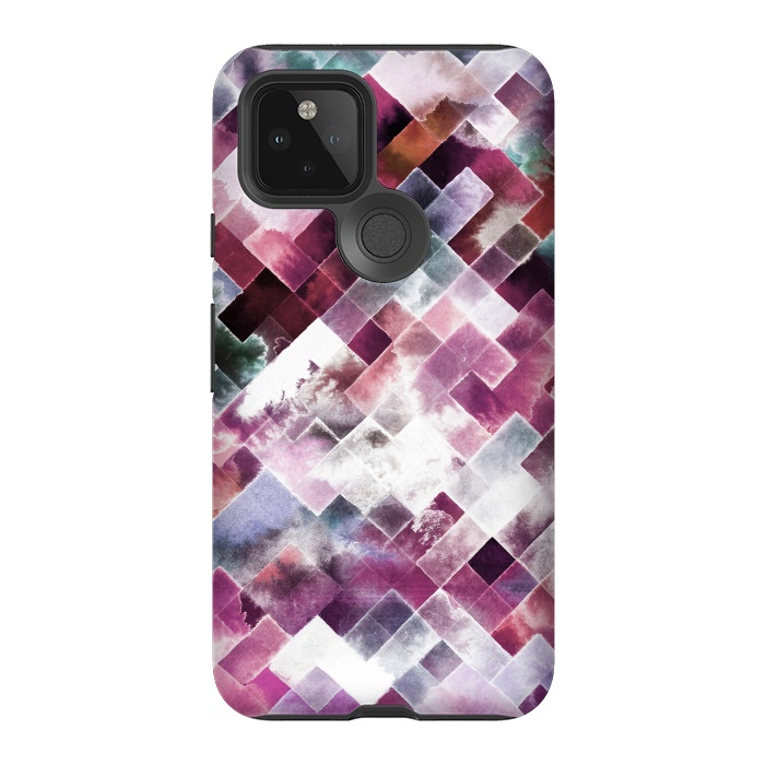 Pixel 5 StrongFit Moody Geometry Pink Neon by Ninola Design