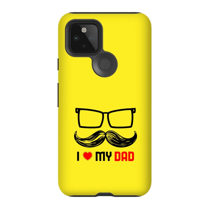 Pixel 5 StrongFit i love my dad yellow by TMSarts