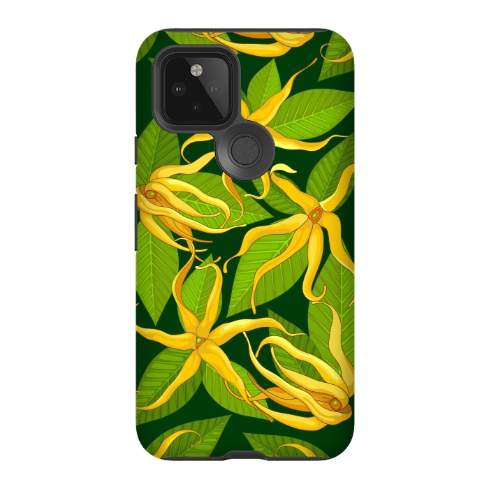 Pixel 5 StrongFit Ylang Ylang Exotic Scented Flowers and Leaves by BluedarkArt