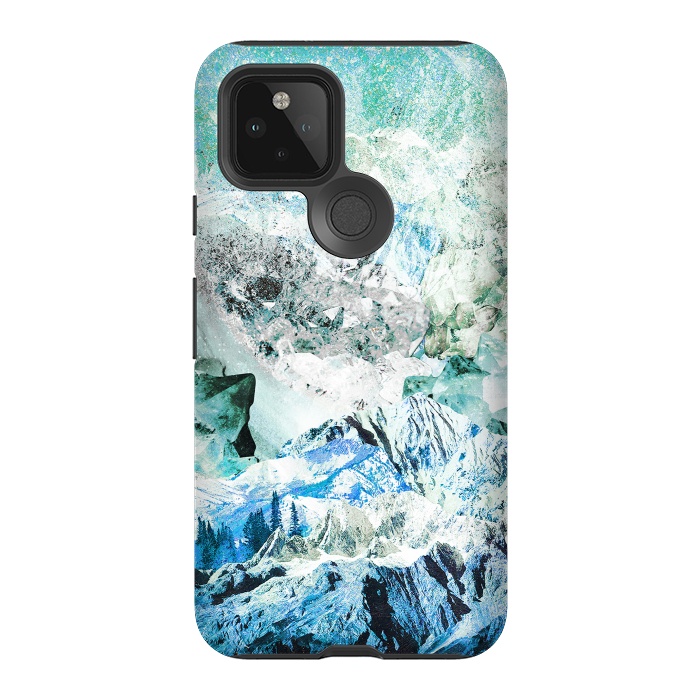 Pixel 5 StrongFit Icy mountains and precious gemstones by Oana 