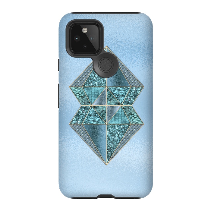 Pixel 5 StrongFit Blue Double Diamond 2 by Andrea Haase