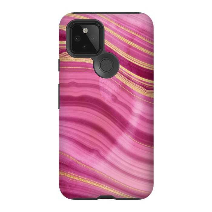 Pixel 5 StrongFit Pink and Gold Mermaid Glitter Marble Waves by  Utart