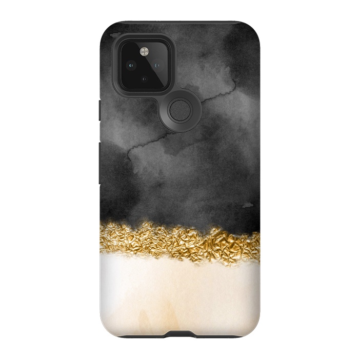 Pixel 5 StrongFit Black and Blush Ink with gold glitter stripe by  Utart