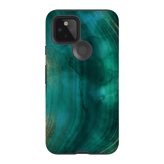 Pixel 5 StrongFit Green Malachite Marble Texture by  Utart