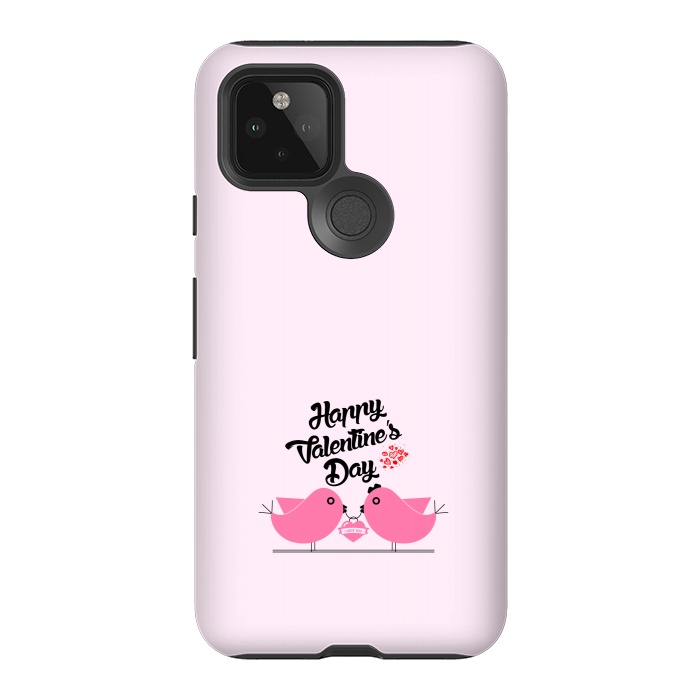 Pixel 5 StrongFit pink couple birds by TMSarts