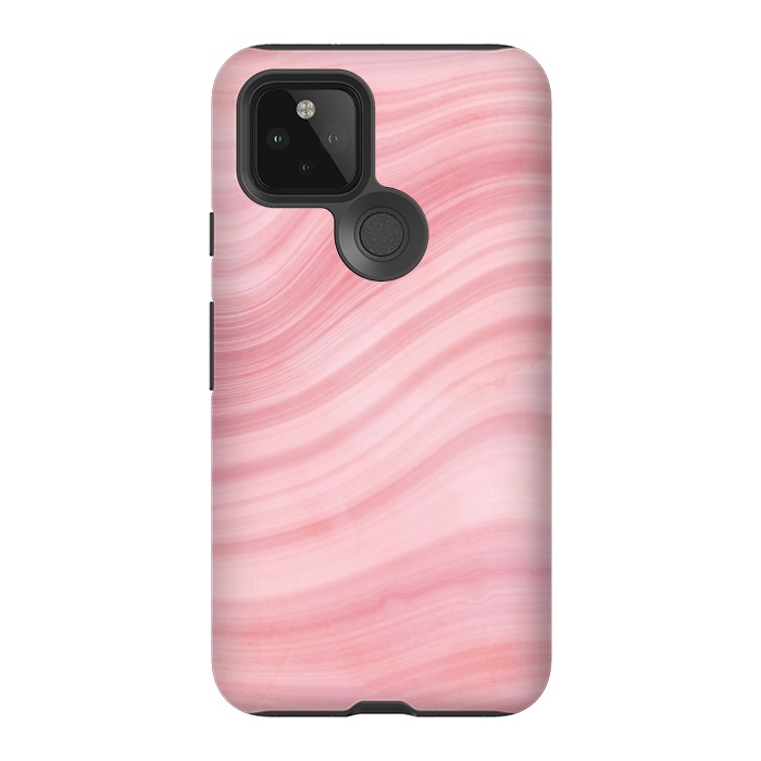 Pixel 5 StrongFit Light Pink Mermaid Waves Marble by  Utart