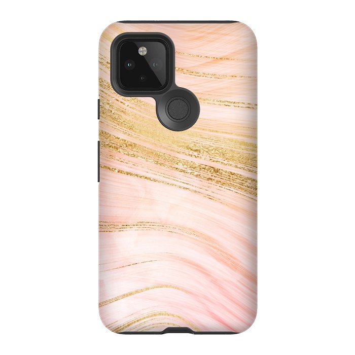 Pixel 5 StrongFit Pink Mermaid Lush Marble with Faux Gold Veins by  Utart